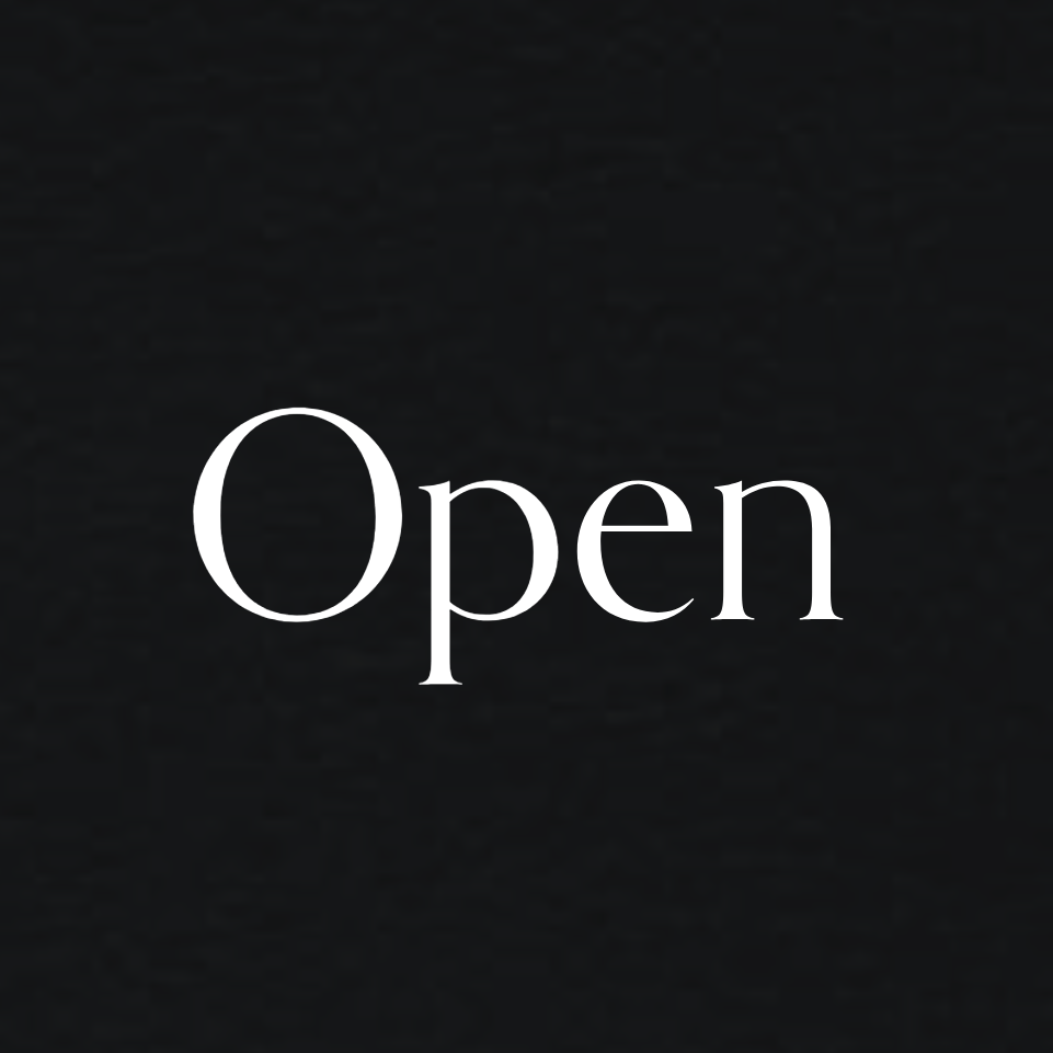 Open, Inc. written in white text on black background